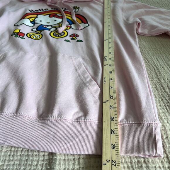 Hello Kitty Hoodie Womens Large Rainbow Graphic Pullover Sweatshirt Sanrio Cat - Picture 13 of 14